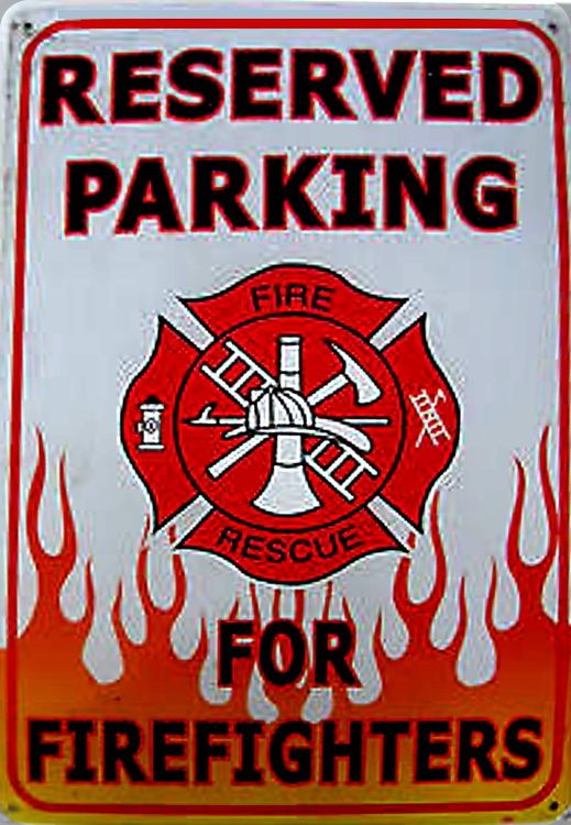 Signs 4 Fun Decorative Parking Sign | RP Firefighter Parking | 8 x12 | Embossed Aluminum Sign | Made in the USA | SIGM620