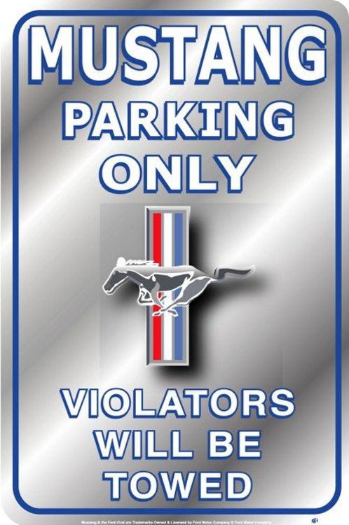 Signs 4 Fun Decorative Parking Sign | Ford Mustang Parking | 8 x12 | Embossed Aluminum Sign | Made in the USA | SIGM637