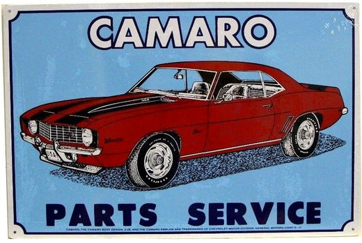 Signs 4 Fun SIGM65 Chevy Camaro Metal Sign, Red