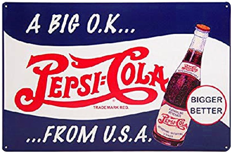 Signs 4 Fun SIGM650 Pepsi OK from USA Metal Sign, Red