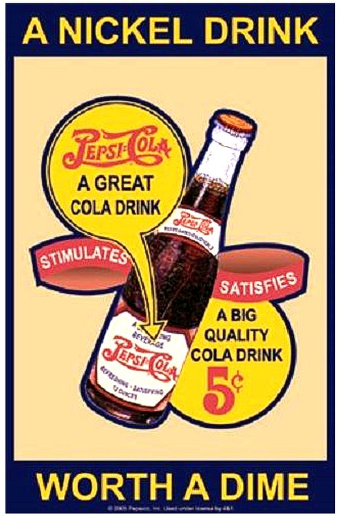 Signs 4 Fun SIGM652 Pepsi Nickle Drink Metal Sign, Yellow