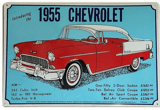Signs 4 Fun SIGM66 Chevy 1955 Metal Sign, Red