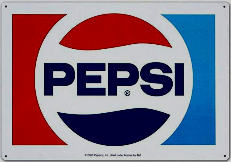 Signs 4 Fun SIGM661 Pepsi 1970 Logo Metal Sign, Blue