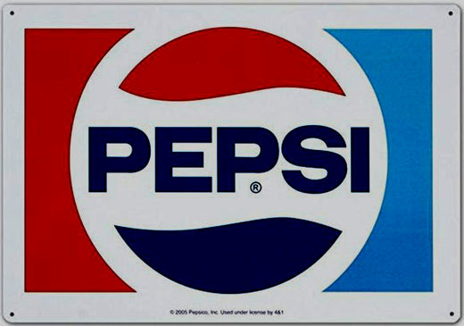 Signs 4 Fun SIGM661 Pepsi 1970 Logo Metal Sign, Blue