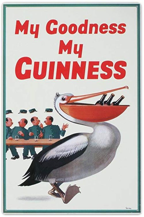 Signs 4 Fun SIGM718 Guinness Pelican Metal Sign, Red