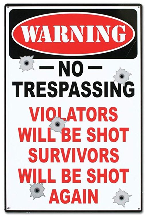 Signs 4 Fun SIGM720 No Trespassing Metal Sign, Red