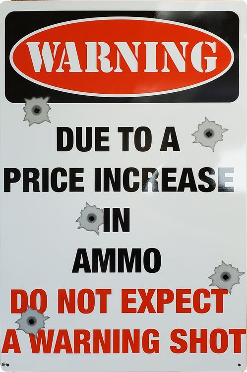 Signs 4 Fun SIGM794 Due to Price Increase Metal Sign, Red