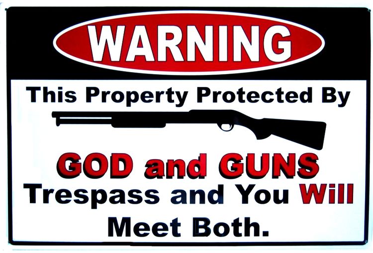 Signs 4 Fun SIGM799 God and Guns Metal Sign, Red