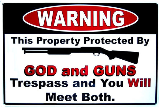 Signs 4 Fun SIGM799 God and Guns Metal Sign, Red