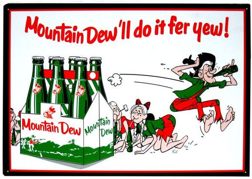 Signs 4 Fun SIGMD8 Mountain Dew 6 Pak Metal Sign, Green