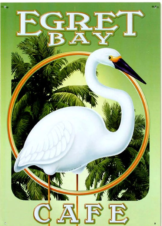 Signs 4 Fun SIGMP17 Egret Bay Caf Metal Sign, Green