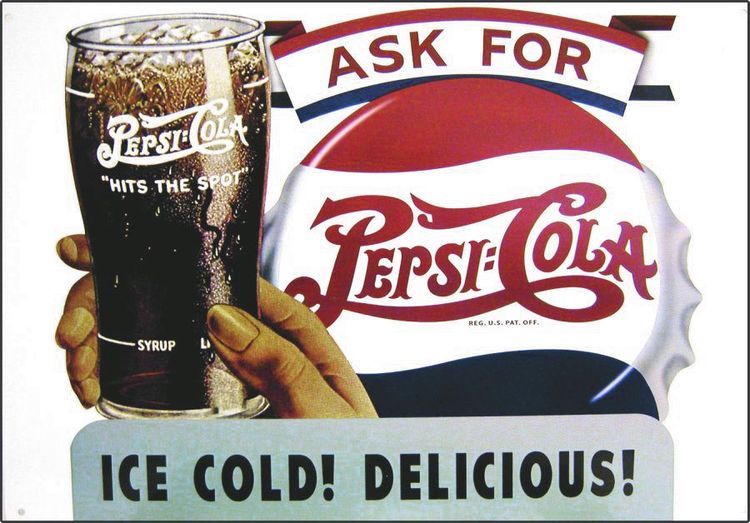 Signs 4 Fun SIGP14 Pepsi Ask for Delicious Metal Sign, Blue