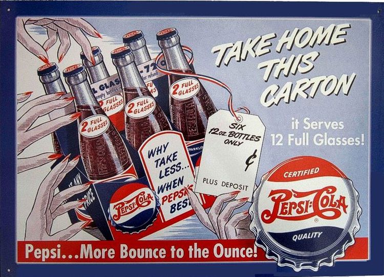Signs 4 Fun SIGP21 Pepsi Take Home Carton Metal Sign, Blue