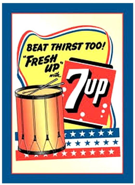 Signs 4 Fun SIGSU2 7 Up Beat Thirst Metal Sign, Blue