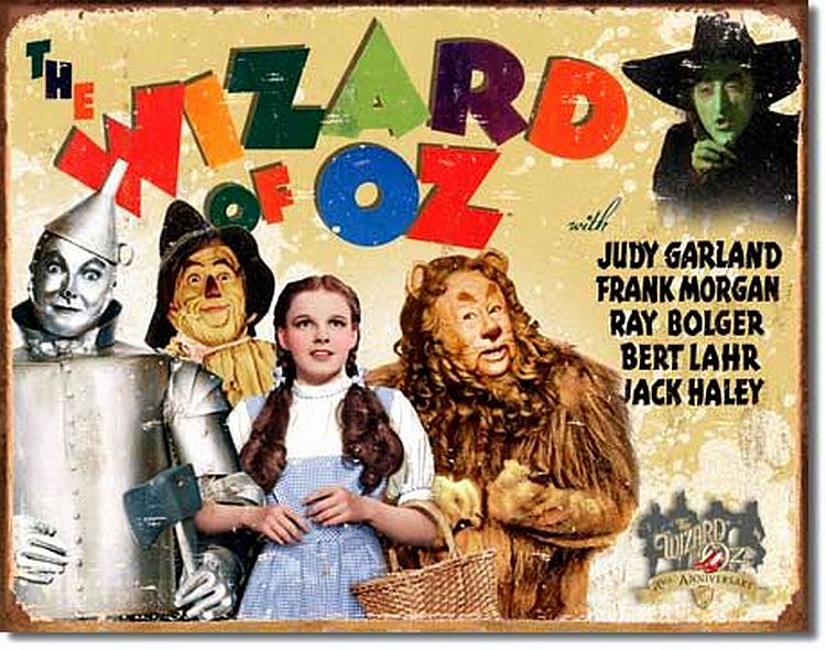 Signs 4 Fun SIGWO7 Wiz of Oz 70th Anniversary Metal Tin Sign, Brown