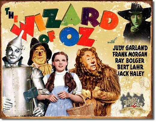 Signs 4 Fun SIGWO7 Wiz of Oz 70th Anniversary Metal Tin Sign, Brown