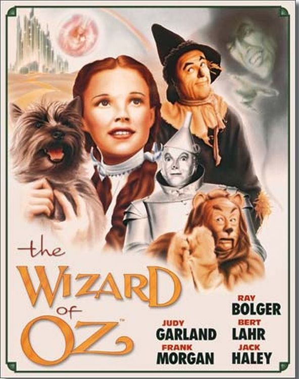 Signs 4 Fun SIGWOV Wizard of Oz Poster Metal Tin Sign, Brown