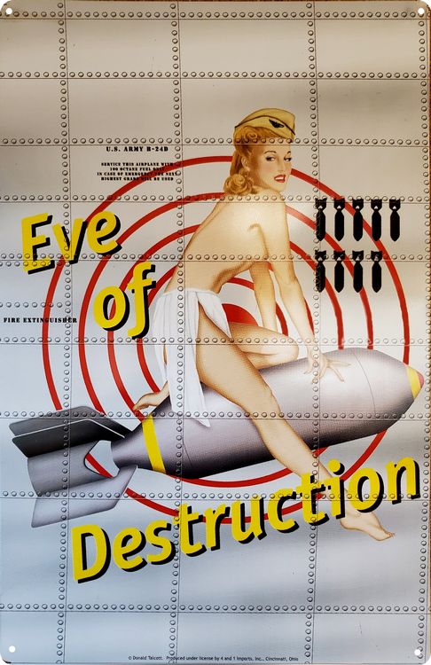 Signs 4 Fun SIGWWD Bomber Art-Eve of Destruction Bomb Metal Sign, Yellow
