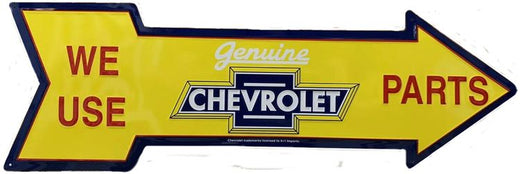 Signs 4 Fun Arrow Sign | Chevy Parts | 27 x 9 | Embossed Aluminum Sign | Made in the USA | SJM339