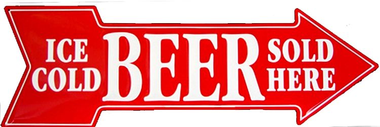 Signs 4 Fun Arrow Sign | Beer | 27 x 9 | Embossed Aluminum Sign | Made in The USA | SJM536