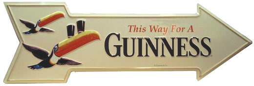 Signs 4 Fun Arrow Sign | Guinness | 27” x 9” | Embossed Aluminum Sign | Made in the USA | SJM579