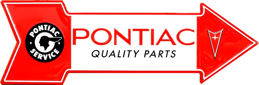 Signs 4 Fun Arrow Sign | Pontiac | 27 x 9 | Embossed Aluminum Sign | Made in the USA | SJM617