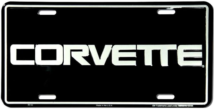 Signs 4 Fun Parody License Plate | Corvette Black | 12 x 6 Decorative License Plate | Decoration Plate for Vehicle/Wall | Man Cave Decorations | Made in The USA