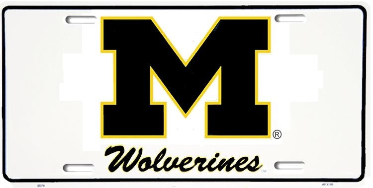 Signs 4 Fun Parody License Plate | Michigan Wolverines | 12 x 6 Decorative License Plate | Decoration Plate for Vehicle/Wall | Man Cave Decorations | Made in The USA