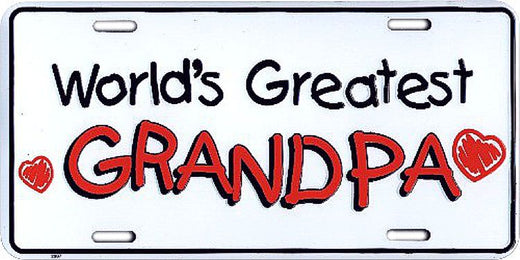 Signs 4 Fun Parody License Plate - Grandpa Greatest - Decorative License Plate Wall Decor - Decoration Plate Man Cave + Garage - Made in The USA