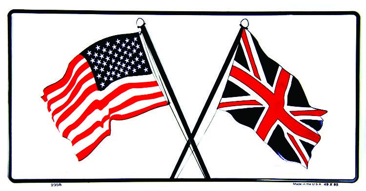 Signs 4 Fun Parody License Plate | US & British Flags | 12 x 6 Decorative License Plate | Decoration Plate for Vehicle/Wall | Man Cave Decorations | Made in The USA