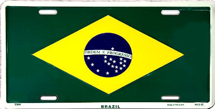 Signs 4 Fun Parody License Plate | Brazil Flag | 12 x 6 Decorative License Plate | Decoration Plate for Vehicle/Wall | Man Cave Decorations | Made in The USA