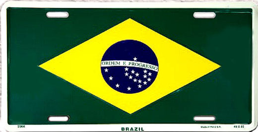 Signs 4 Fun Parody License Plate | Brazil Flag | 12 x 6 Decorative License Plate | Decoration Plate for Vehicle/Wall | Man Cave Decorations | Made in The USA