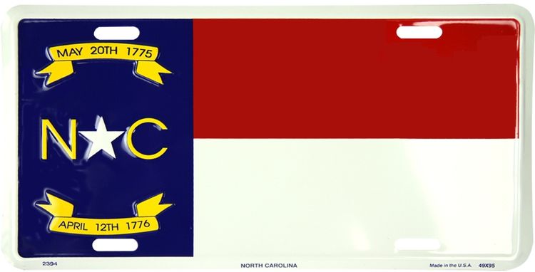 Signs 4 Fun Parody License Plate | North Carolina Flag | 12 x 6 Decorative License Plate | Decoration Plate for Vehicle/Wall | Man Cave Decorations | Made in The USA