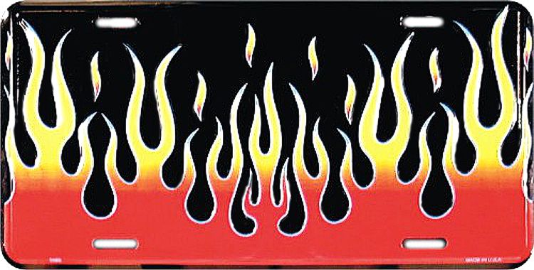 Signs 4 Fun Parody License Plate | Black Flames | 12 x 6 Decorative License Plate | Decoration Plate for Vehicle/Wall | Man Cave Decorations | Made in The USA