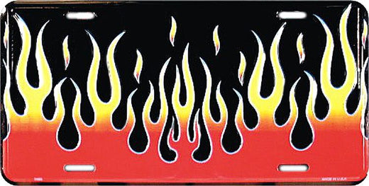 Signs 4 Fun Parody License Plate | Black Flames | 12 x 6 Decorative License Plate | Decoration Plate for Vehicle/Wall | Man Cave Decorations | Made in The USA