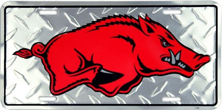 Signs 4 Fun Parody License Plate | AR Razorbacks Diamon | 12 x 6 Decorative License Plate | Decoration Plate for Vehicle/Wall | Man Cave Decorations | Made in The USA