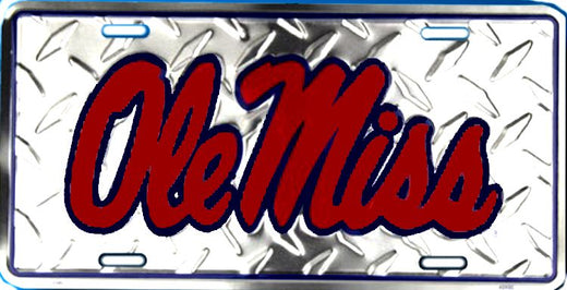 Signs 4 Fun Parody License Plate | MS Ole Miss Diamond | 12 x 6 Decorative License Plate | Decoration Plate for Vehicle/Wall | Man Cave Decorations | Made in The USA