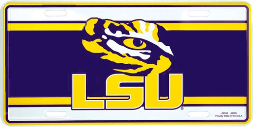 Signs 4 Fun Parody License Plate | Louisiana State Tigers White | 12 x 6 Decorative License Plate | Decoration Plate for Vehicle/Wall | Man Cave Decorations | Made in The USA