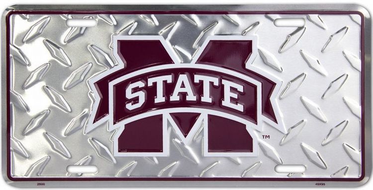 Signs 4 Fun Parody License Plate | MS State Diamond | 12 x 6 Decorative License Plate | Decoration Plate for Vehicle/Wall | Man Cave Decorations | Made in The USA