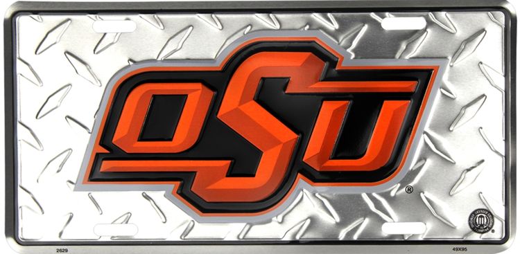 Signs 4 Fun Parody License Plate | Oklahoma St Univ. Diamond | 12 x 6 Decorative License Plate | Decoration Plate for Vehicle/Wall | Man Cave Decorations | Made in The USA