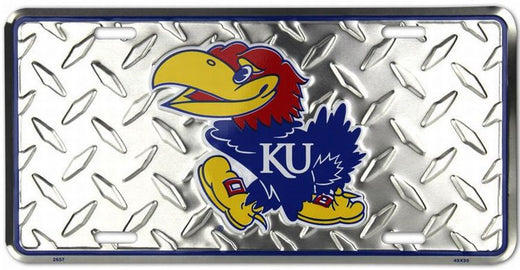 Signs 4 Fun Parody License Plate | Kansas U Jayhawks Diamond | 12 x 6 Decorative License Plate | Decoration Plate for Vehicle/Wall | Man Cave Decorations | Made in The USA