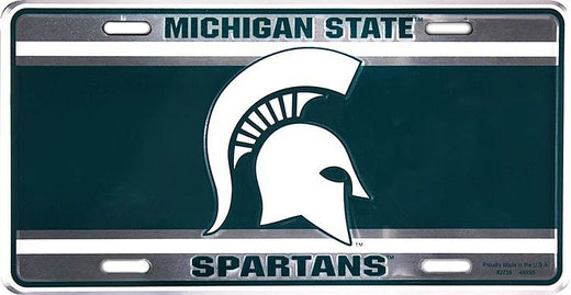 Signs 4 Fun Parody License Plate | Michigan State Spartans w/Logo | 12 x 6 Decorative License Plate | Decoration Plate for Vehicle/Wall | Man Cave Decorations | Made in The USA