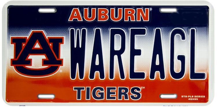 Signs 4 Fun Parody License Plate | Auburn Tigers | 12 x 6 Decorative License Plate | Decoration Plate for Vehicle/Wall | Man Cave Decorations | Made in The USA