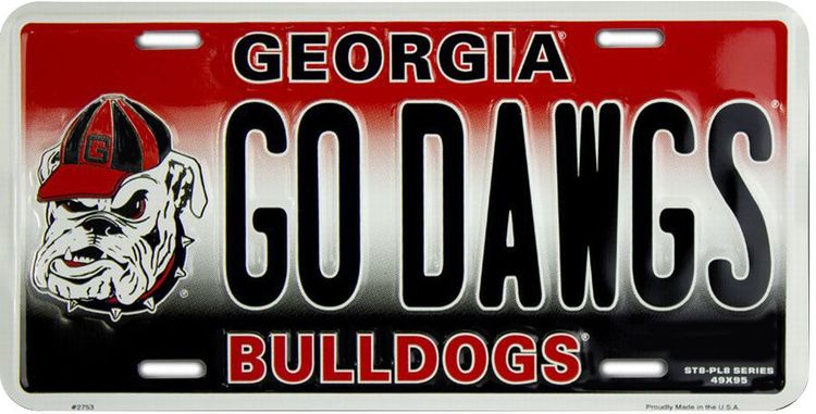 Signs 4 Fun Parody License Plate | Georgia Bulldogs | 12 x 6 Decorative License Plate | Decoration Plate for Vehicle/Wall | Man Cave Decorations | Made in The USA