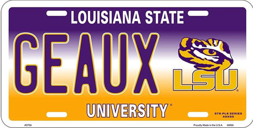 Signs 4 Fun Parody License Plate | Louisiana State Tigers Geaux | 12 x 6 Decorative License Plate | Decoration Plate for Vehicle/Wall | Man Cave Decorations | Made in The USA