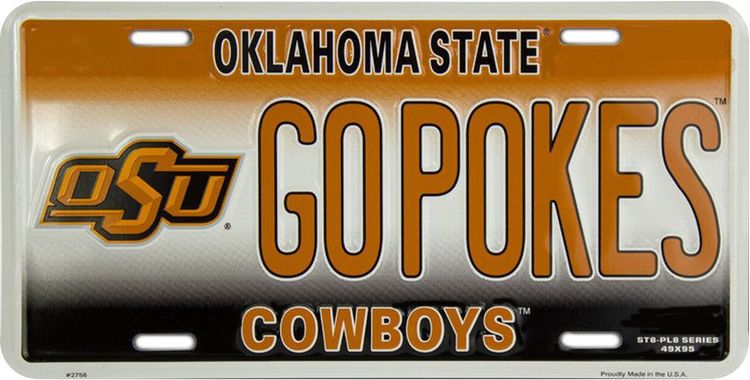 Signs 4 Fun Parody License Plate | OK State Cowboys GOPOKES | 12 x 6 Decorative License Plate | Decoration Plate for Vehicle/Wall | Man Cave Decorations | Made in The USA