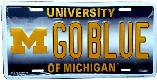 Signs 4 Fun Parody License Plate | MI Univ. Wolverines GOBLUE | 12 x 6 Decorative License Plate | Decoration Plate for Vehicle/Wall | Man Cave Decorations | Made in The USA