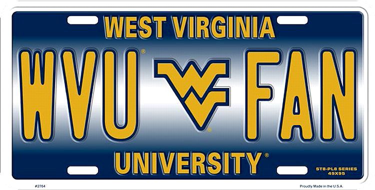 Signs 4 Fun Parody License Plate | WV Univ. Mountaineer WVU | 12 x 6 Decorative License Plate | Decoration Plate for Vehicle/Wall | Man Cave Decorations | Made in The USA