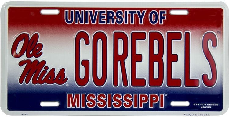 Signs 4 Fun Parody License Plate | MS Univ. Ole Miss | 12 x 6 Decorative License Plate | Decoration Plate for Vehicle/Wall | Man Cave Decorations | Made in The USA