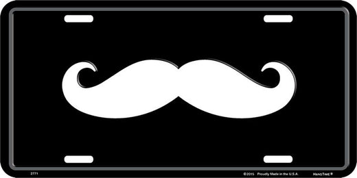 Signs 4 Fun Parody License Plate | Mustache | 12 x 6 Decorative License Plate Wall Decor - Decoration Plate Man Cave + Garage - Made in The USA